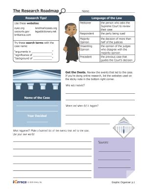 The Research Roadmap Supreme Court Case Graphic Organizer Supreme Court Cases Worksheet - Supreme Court Cases Worksheet
