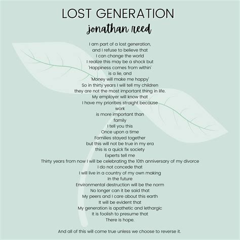 The Reverse Poem About Lost Generation