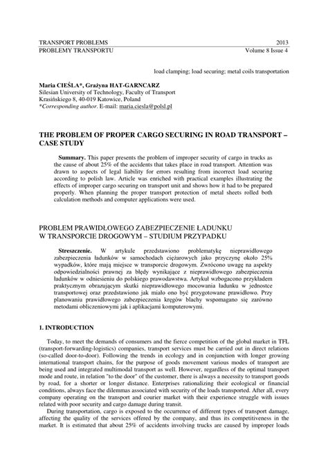 The Road Transport Case Study 2012 Anketelltraining