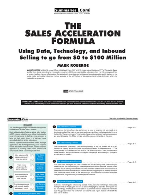 The Sales Acceleration Formula Using Data Technology And Inbound Selling To Go From 0 To 100 Million