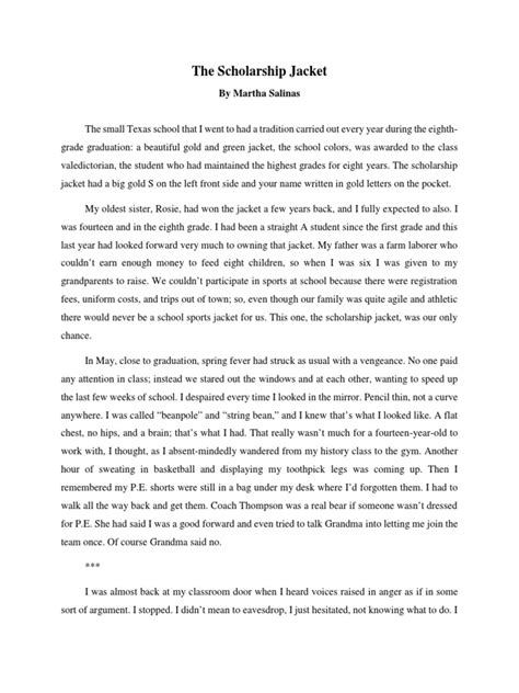 The Scholarship Jacket Pdf