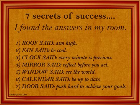 The Secret Of Success Answer To It