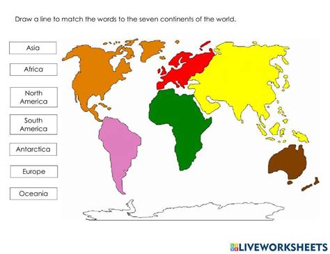 The Seven Continents Online Exercise Live Worksheets Seven Continents Worksheet - Seven Continents Worksheet