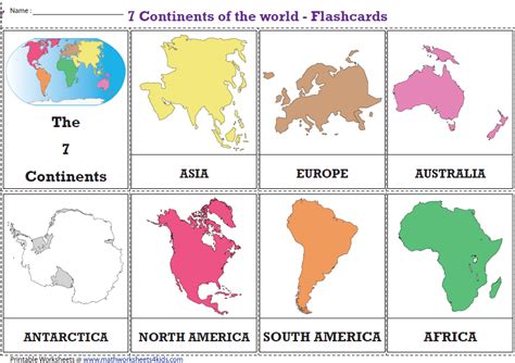 The Seven Continents Worksheet   The 7 Continents Printable Activity Worksheets - The Seven Continents Worksheet
