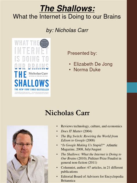 the shallows how the internet is changing the way
