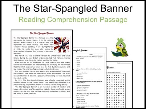 The Star Spangled Banner Reading Comprehension Passage Printable The Star Spangled Banner Worksheet - The Star Spangled Banner Worksheet