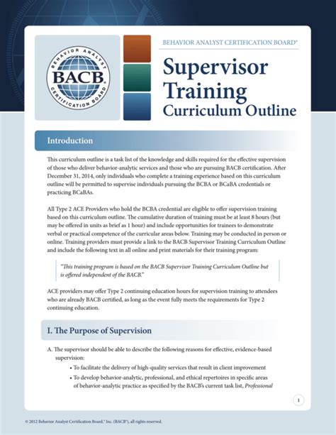 the supervisor training curriculum for developmen