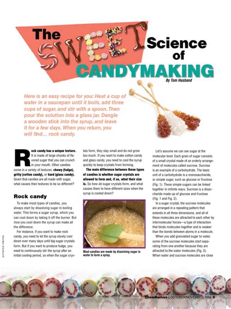 The Sweet Science Of Candymaking American Chemical Society The Science Of Rock Candy - The Science Of Rock Candy
