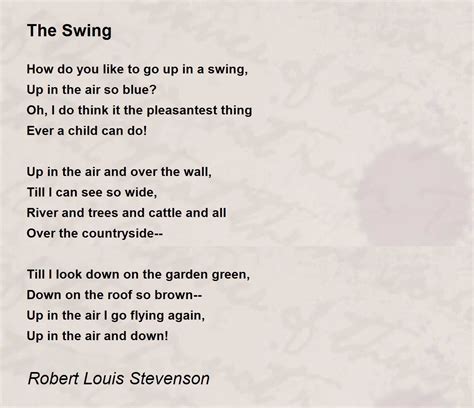 The Swing Poem