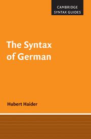 The Syntax Of German Cambridge University Press