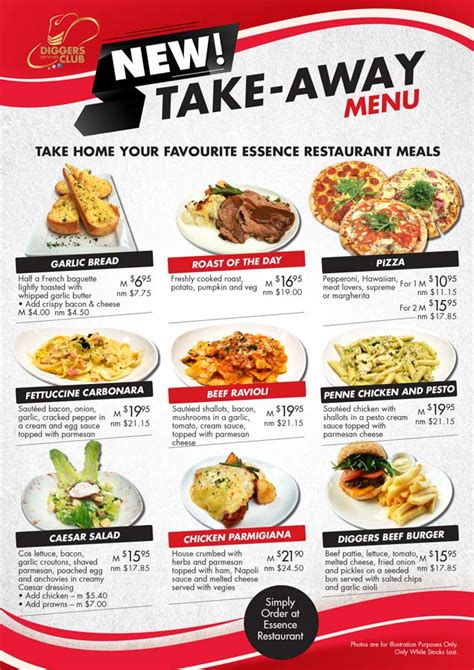 the take away menu