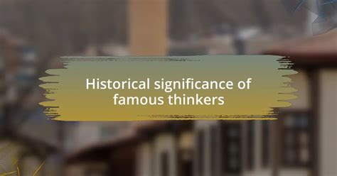 The Thinkers