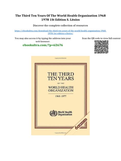 The Third Ten Years Of The World Health Organization 1968 1977