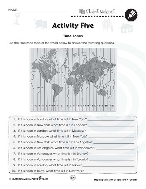 The Time Zone Worksheet Science Activities For Kids Time Zones Worksheet - Time Zones Worksheet