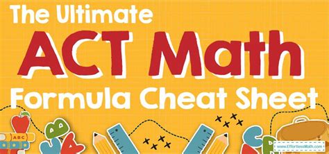 The Ultimate Act Math Formula Cheat Sheet Act Math Worksheets - Act Math Worksheets