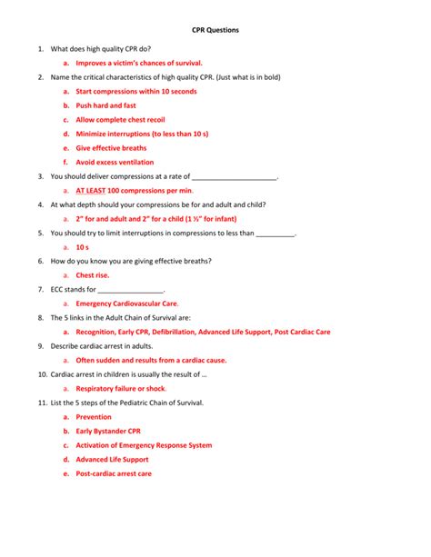 The Ultimate Cpr Worksheet Answer Key Unlocking The Cpr Worksheet Answer Key - Cpr Worksheet Answer Key