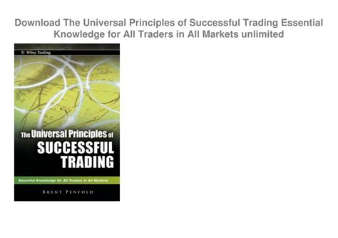 The Universal Principles Of Successful Trading