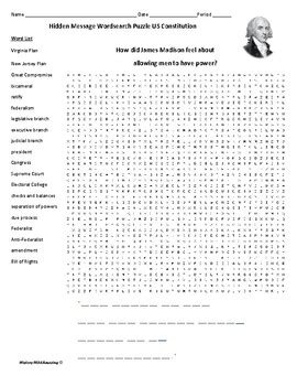 The Us Constitution Hidden Message Puzzle Answer Key