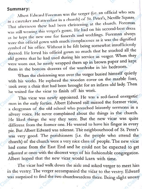 The Verger Summary