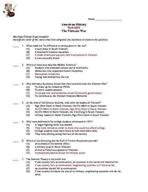 The Vietnam War Answer Key