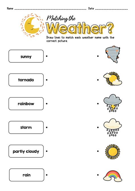 The Weather Matching Worksheets Eslhq Types Of Weather Worksheet - Types Of Weather Worksheet