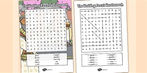 The Wedding Feast Wordsearch Teacher Made Twinkl Childrens Wedding Word Search - Childrens Wedding Word Search