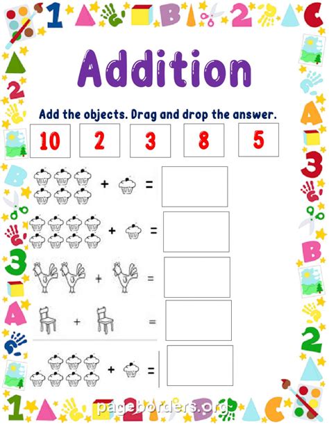 the worksheet for counting and addition to count them