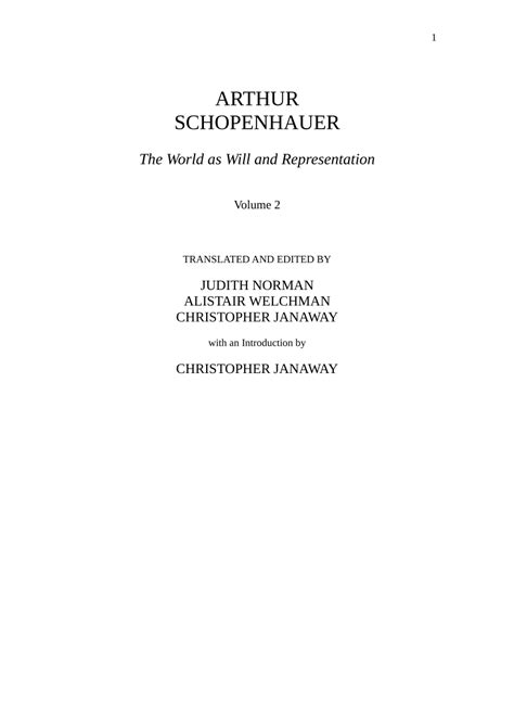 the world as will and representation pdf
