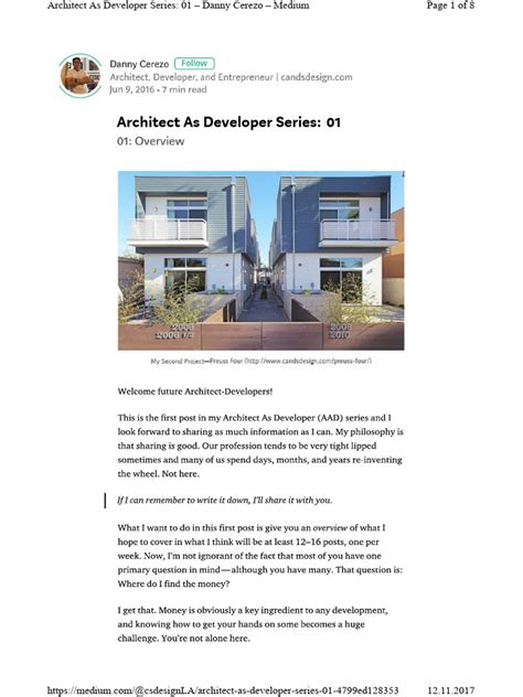 Read Online The Architect As Developer 