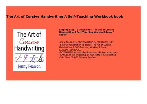Full Download The Art Of Cursive Handwriting A Self Teaching Workbook 