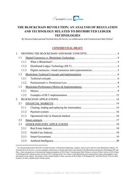 Read The Blockchain Revolution An Analysis Of Regulation And 