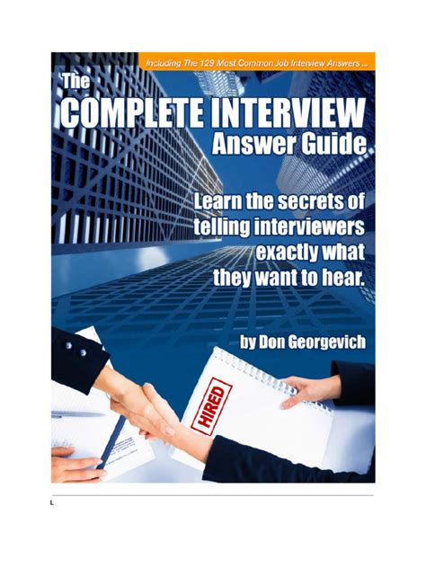 Read Online The Complete Interview Answer Guide Pdf 