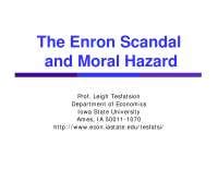 Read The Enron Scandal And Moral Hazard Econ Iastate 
