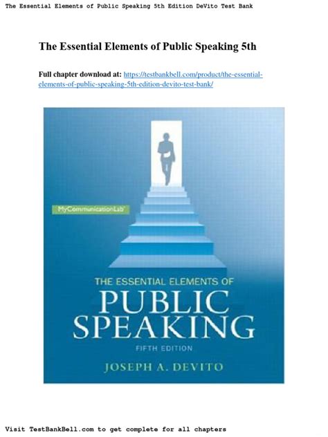 Read The Essential Elements Of Public Speaking Th Edition Pdf By Devito 