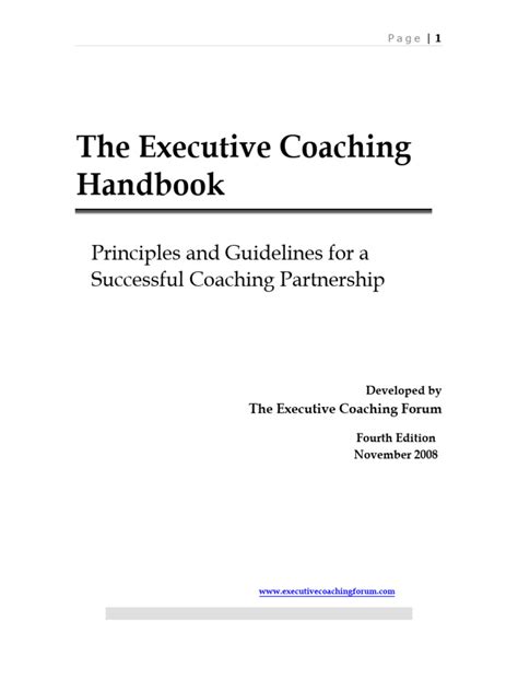 Read Online The Executive Coaching Handbook A J Oconnor 
