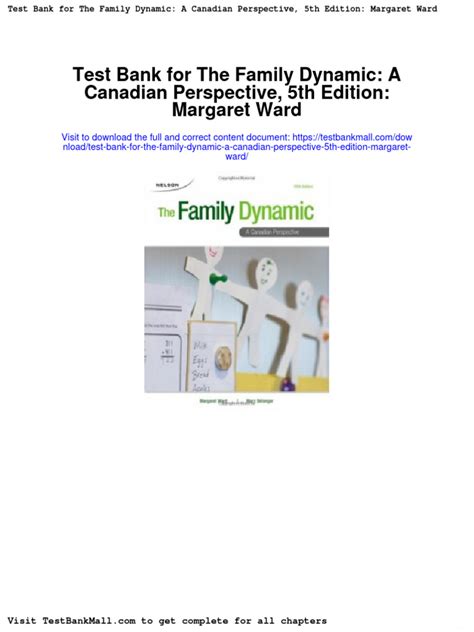 Read Online The Family Dynamic A Canadian Perspective 5Th Edition Test 