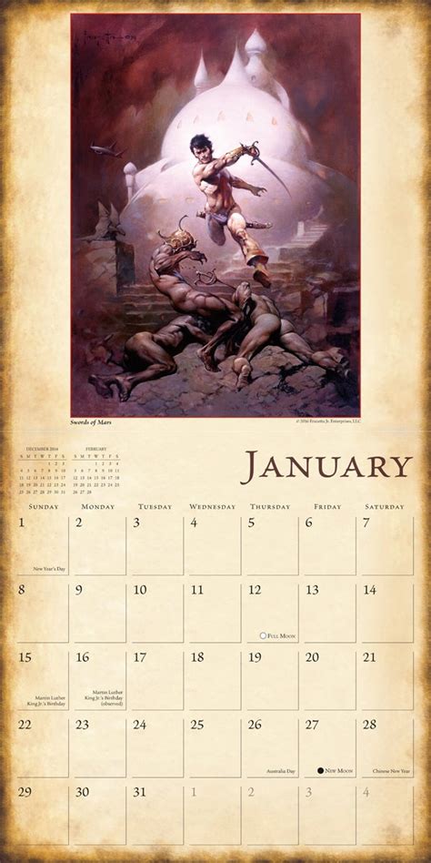 Full Download The Fantasy Art Of Frank Frazetta 2017 Wall Calendar 