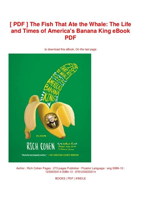 Download The Fish That Ate The Whale The Life And Times Of Americas Banana King 