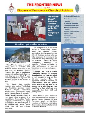 Full Download The Frontier News Peshawar Diocese 