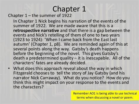 Read The Great Gatsby Chapter 1 Analysis 