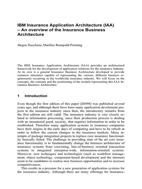 Read The Ibm Insurance Application Architecture A Blueprint 