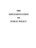 Read Online The Implementation Of Public Policy Uc Home 