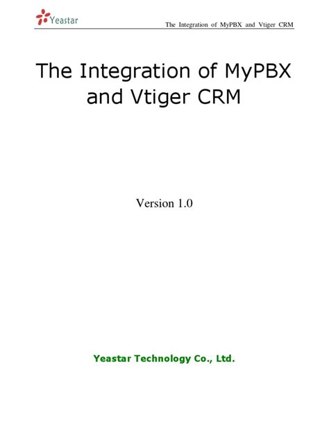 Full Download The Integration Of Mypbx And Vtiger Crm En Pdf 