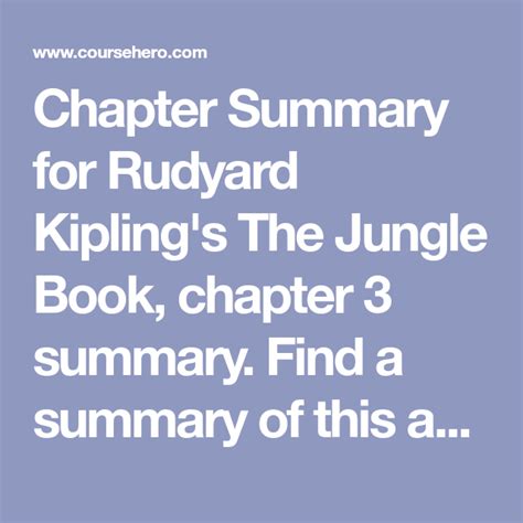 Read The Jungle Book Chapter Summaries 
