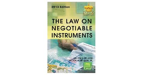 Read Online The Law On Negotiable Instruments Hector S De Leon 