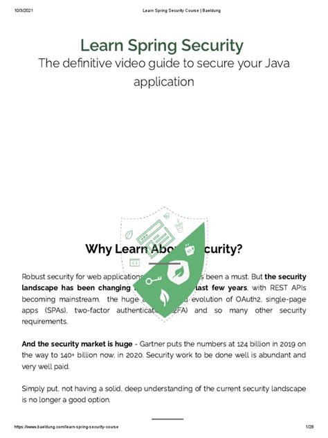 Full Download The Learn Spring Security Course Baeldung 