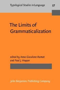 Download The Limits Of Grammaticalization Typological Studies In Language 