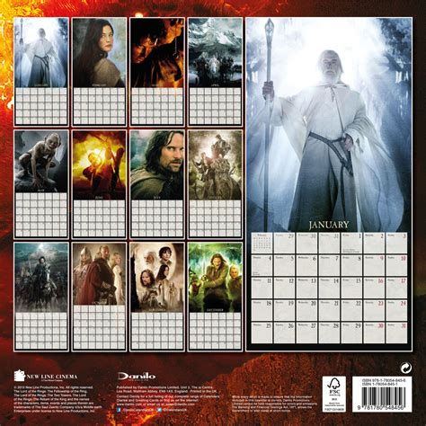 Download The Lord Of The Rings 2018 Wall Calendar 