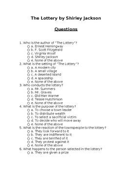 Read Online The Lottery Answers And Questions 