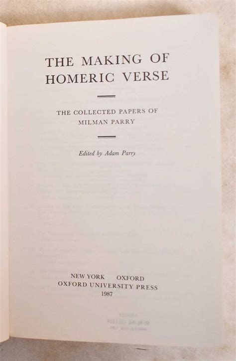 Download The Making Of Homeric Verse The Collected Papers Of Milman Parry 